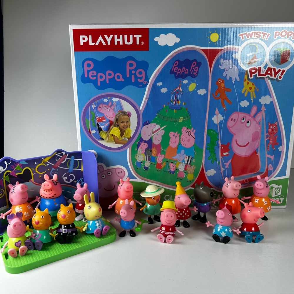 Peppa Pig Playhut Classic Hideaway Pop-Up Play Tent PLAYHUT And Fingers Lot